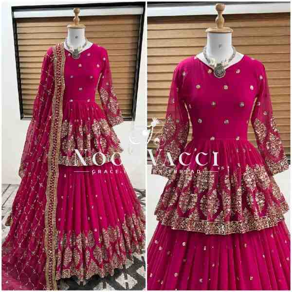 Designer Georgette Embroidered Lehenga Set with Dupatta - Image 2
