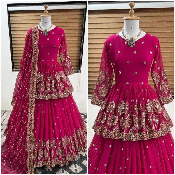 Buy Designer Georgette Embroidered Lehenga Set with Dupatta - Image 2