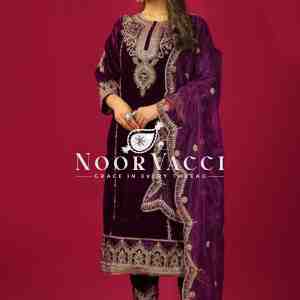 Heavy Viscose Velvet Designer Party Wear Top-Dupatta & Fully Stitched Bottom Set