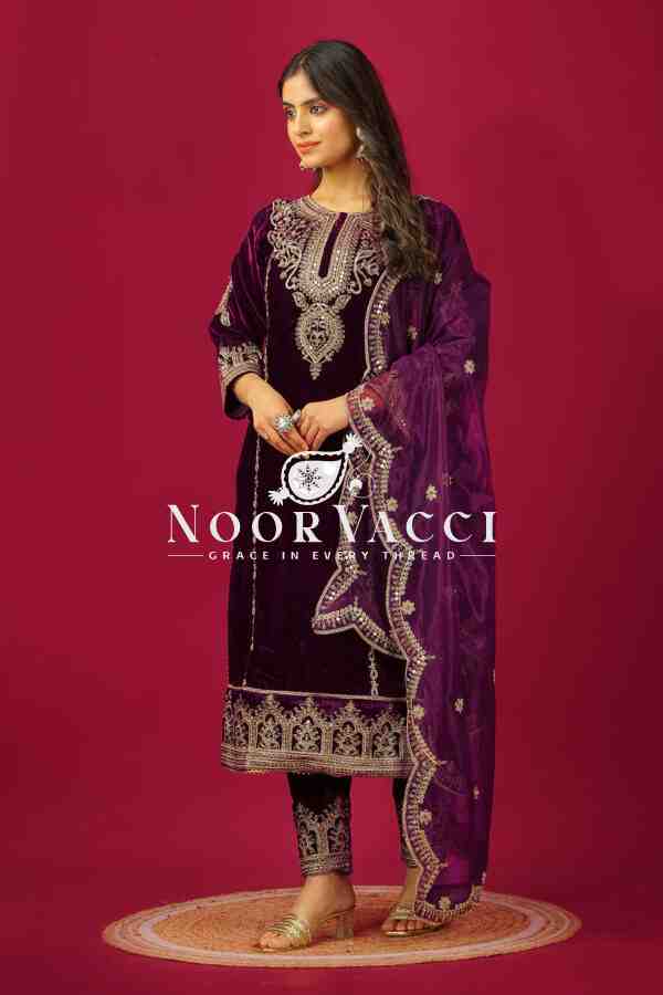 Heavy Viscose Velvet Designer Party Wear Top-Dupatta & Fully Stitched Bottom Set