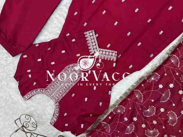 Elegant Pure Blooming Vichitra Silk Kurta Set with Embroidery & Sequence Work - Image 9