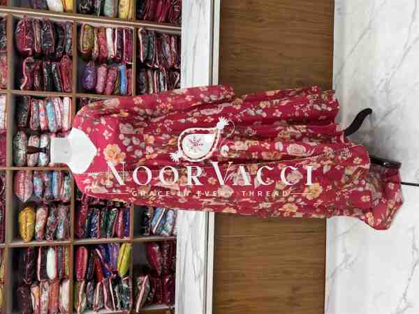 Organza Silk Anarkali Set with Dupatta – Elegant Kali Pattern Flair - Image 8
