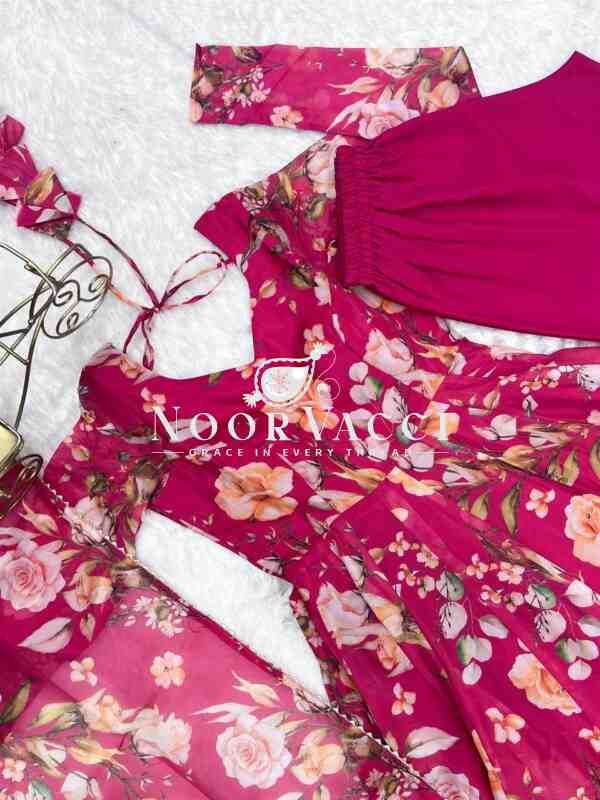 Organza Silk Anarkali Set with Dupatta – Elegant Kali Pattern Flair - Image 12