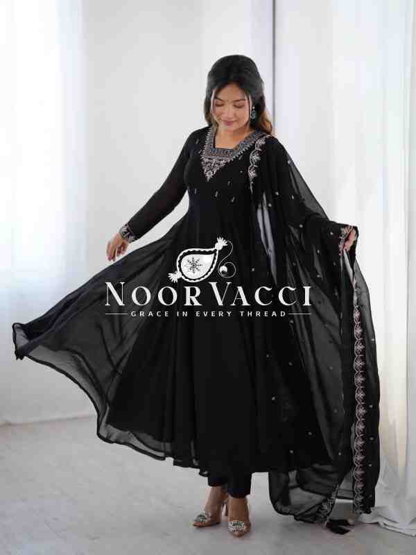 Fox Georgette Anarkali Set with Embroidery & Beads Work – Grand 6.5 M Flair