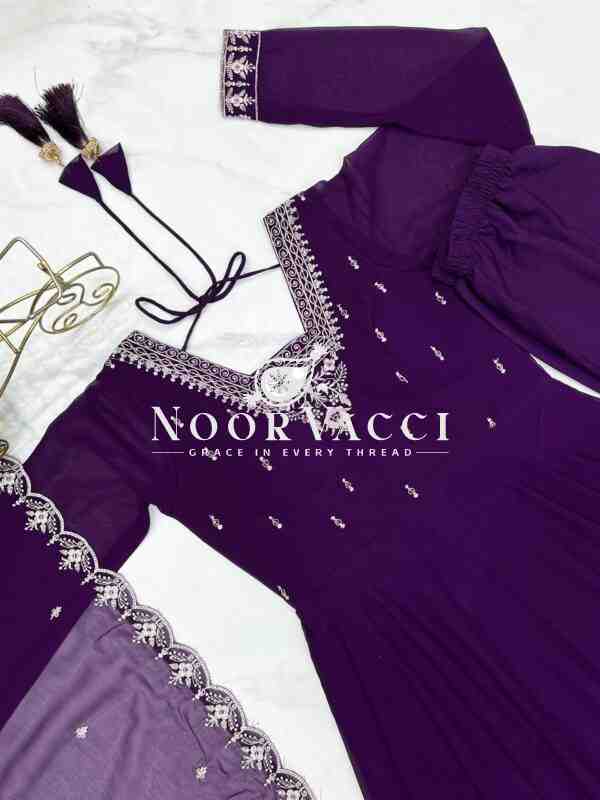 Fox Georgette Anarkali Set with Embroidery & Beads Work - Image 10