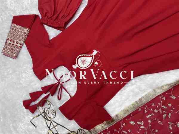 Graceful Georgette Anarkali Gown Set with Dupatta & Pant – Ready to Wear - Image 4