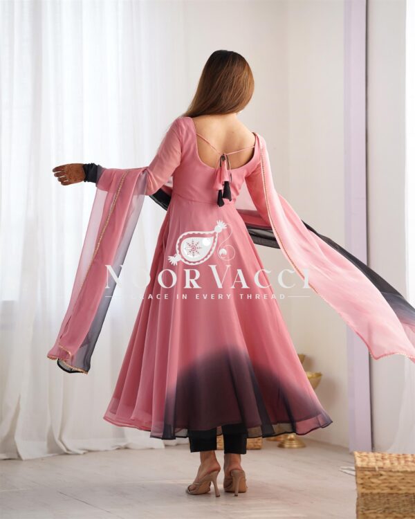 Buy Fox Georgette Colorful Padded Anarkali Set with Dupatta and Pants - Image 7