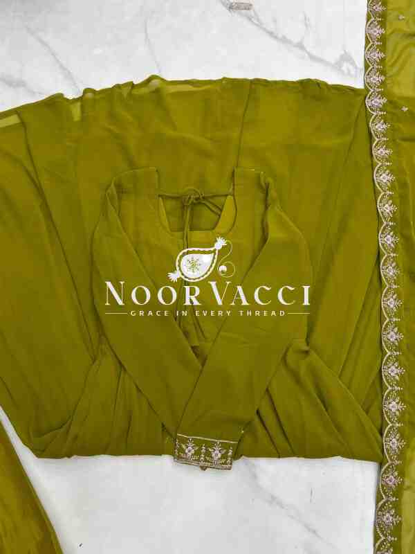 Fox Georgette Anarkali Set with Embroidery & Beads Work - Image 11