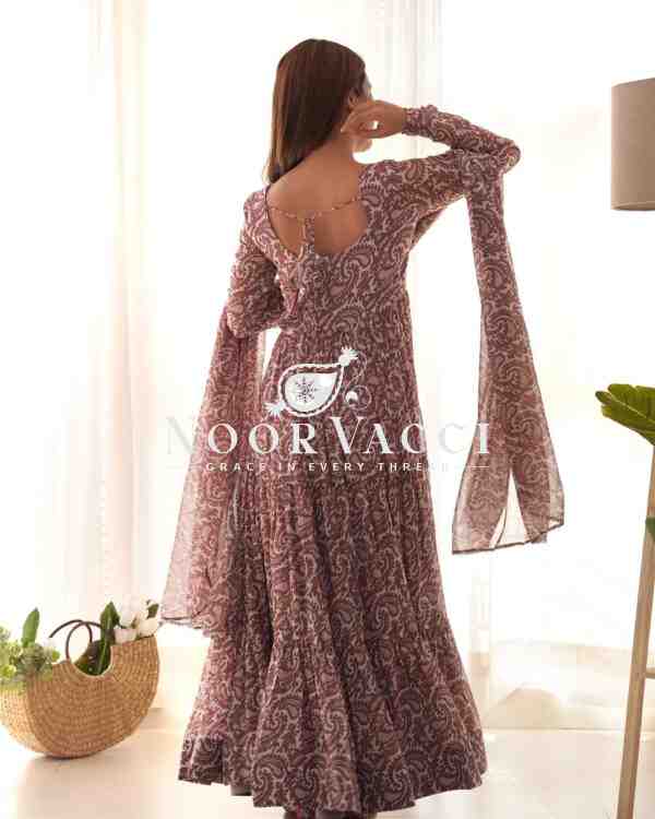 Elegant Pure Soft Fox Georgette Printed Anarkali with Dupatta & Pant Set - Image 4