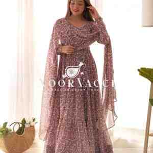 Elegant Pure Soft Fox Georgette Printed Anarkali with Dupatta & Pant Set