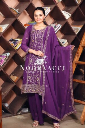Buy Fox Georgette Embroidered Sharara Suit with Dupatta