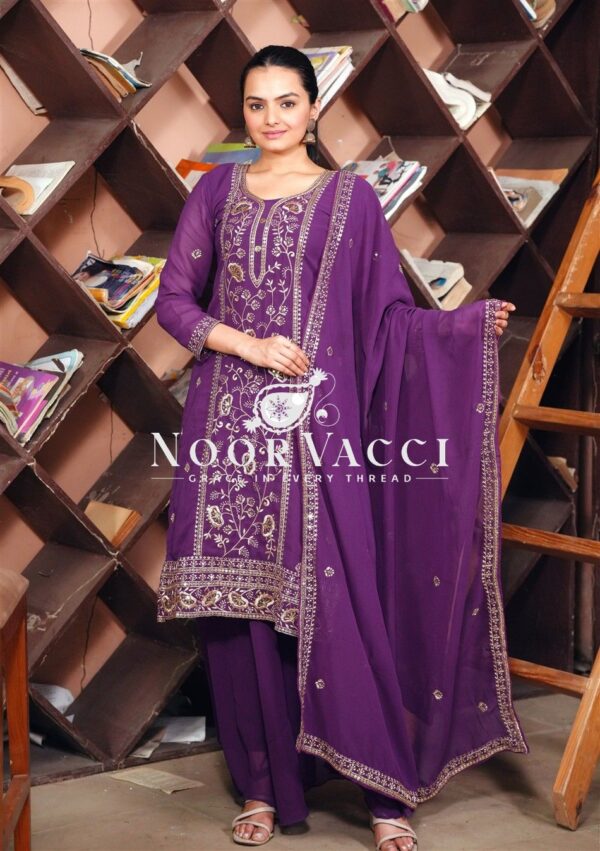 Buy Fox Georgette Embroidered Sharara Suit with Dupatta