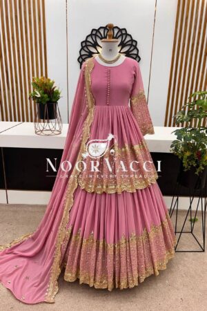 Buy Georgette Embroidered Top & Lehenga Set with Dupatta