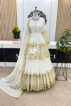 Buy Georgette Embroidered Top & Lehenga Set with Dupatta