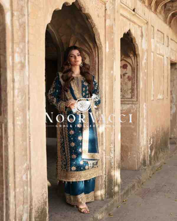 Georgette Embroidered Sequence Set with Rivet Moti Work - Image 2