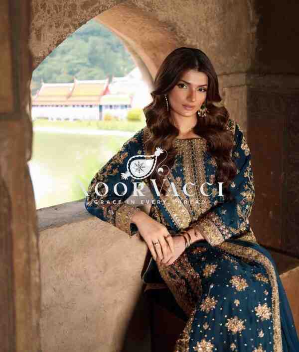 Georgette Embroidered Sequence Set with Rivet Moti Work - Image 6
