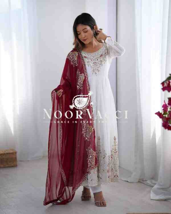 Heavy Georgette Gown with Multy Thread Embroidery & Dupatta