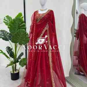 Faux Georgette Saree Set with Thread & Sequence Work and Soft Net Dupatta