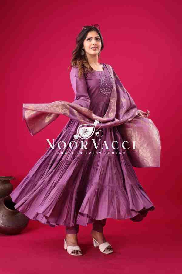 Roman Silk Embroidered Gown with Jacquard Dupatta – Elegant Party Wear