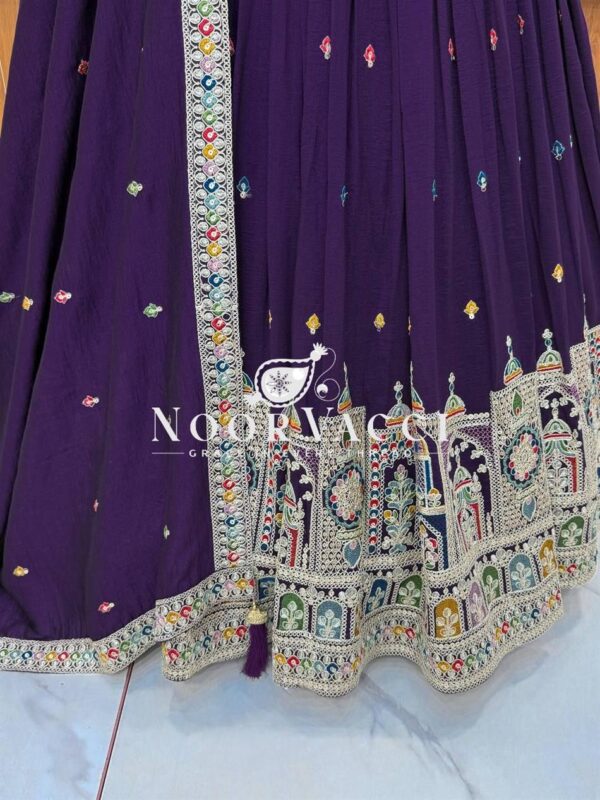 Buy Embroidered Vichitra Silk Lehenga Choli Set with Dupatta - Image 7