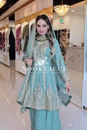 Buy Heavy Chinon Embroidered Sharara Plazo Set with Dupatta