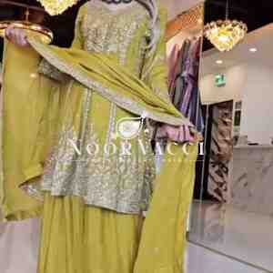 Heavy Chinon Embroidered Sharara Plazo Set with Dupatta