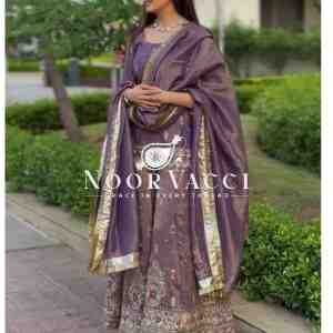 Twil Gold Net Embroidered Top with Plazzo & Dupatta Set