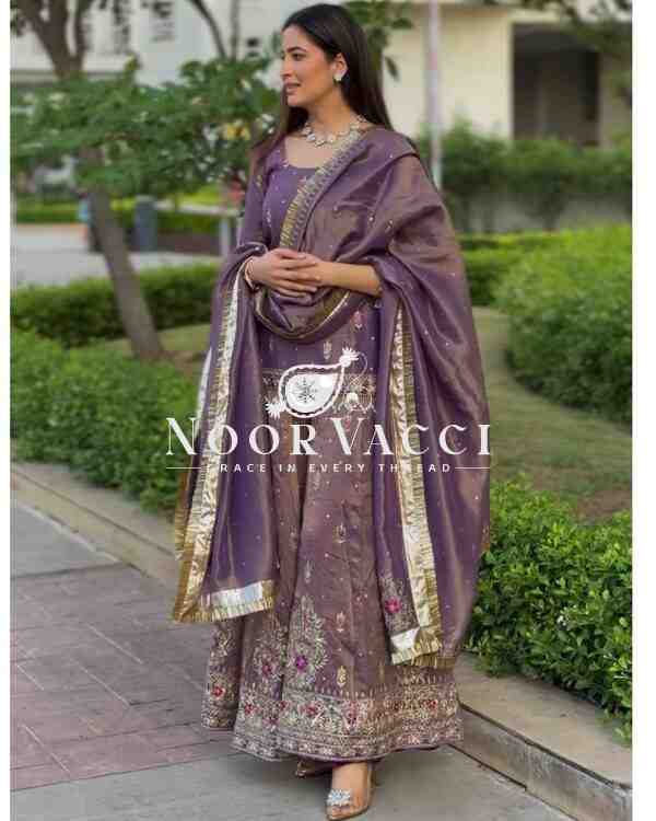 Twil Gold Net Embroidered Top with Plazzo & Dupatta Set