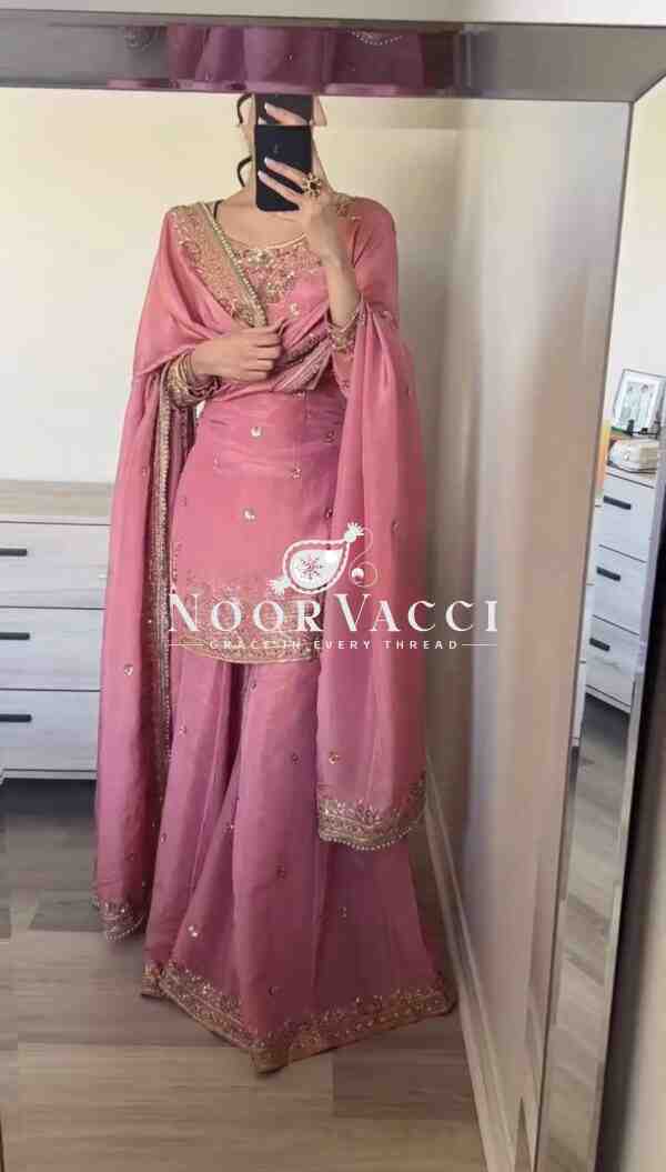 Designer Party Wear Top-Plazzo and Dupatta Set with Heavy Embroidery Work