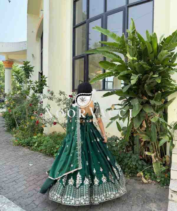 Heavy Jimmy Su Silk Wedding Lehenga Choli Set with Embroidered Dupatta - Image 3