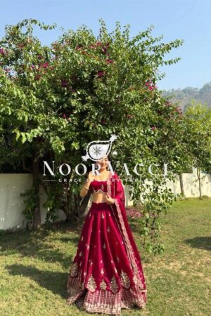 Shop Heavy Jimmy Su Silk Wedding Lehenga Choli Set with Embroidered Dupatta