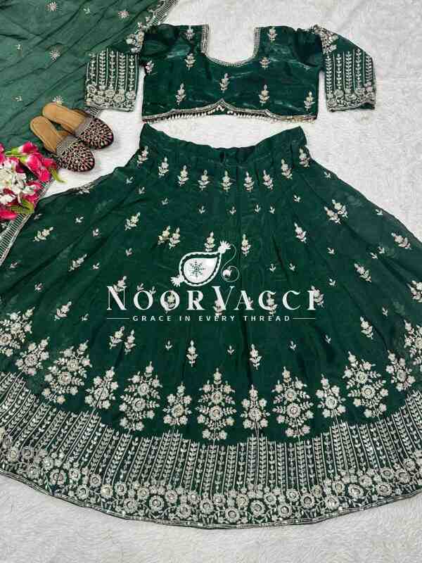 Heavy Jimmy Su Silk Wedding Lehenga Choli Set with Embroidered Dupatta - Image 5