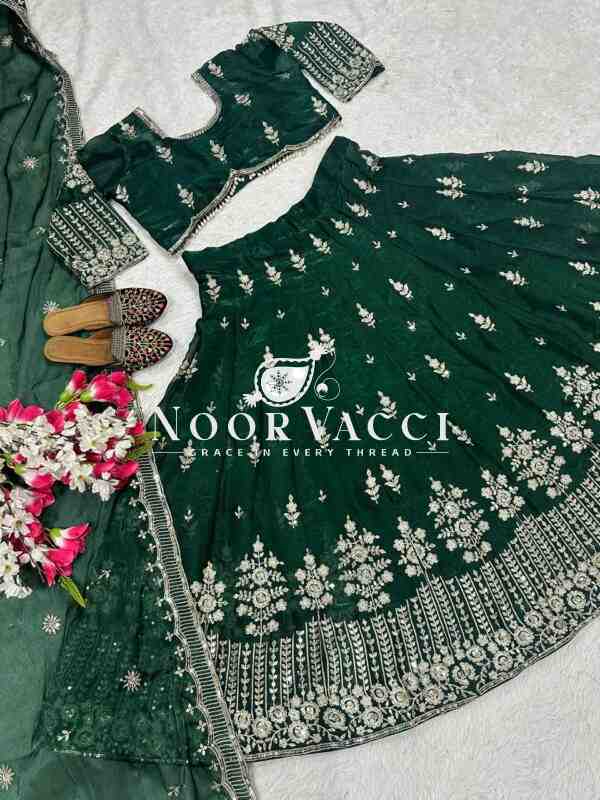 Heavy Jimmy Su Silk Wedding Lehenga Choli Set with Embroidered Dupatta - Image 6