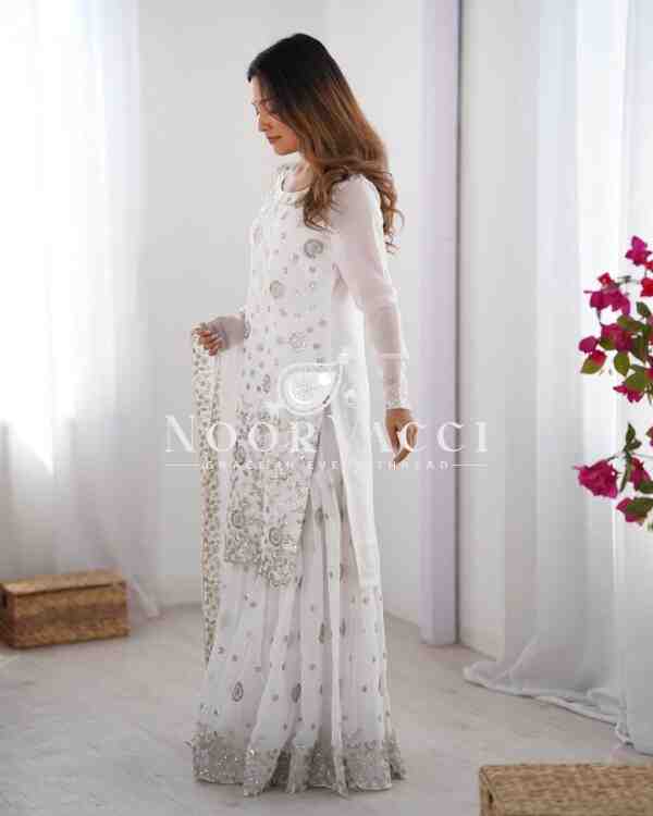 Star Georgette Embroidered Sharara Set with Dupatta - Image 5