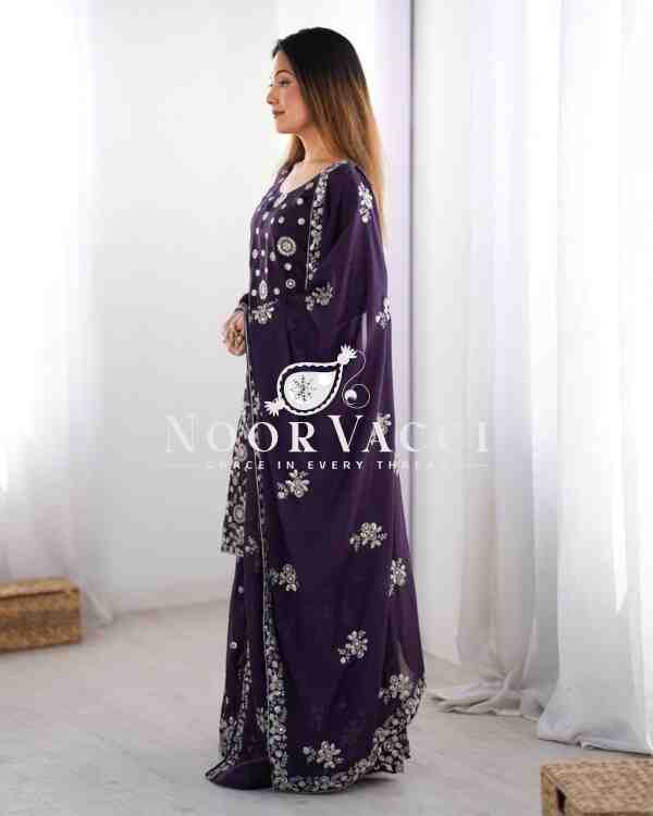 Star Georgette Embroidered Sharara Set with Dupatta - Image 3