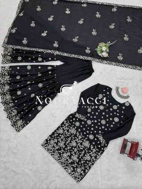 Star Georgette Embroidered Sharara Set with Dupatta - Image 8