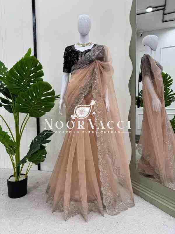 Elegant Heavy Organza Silk Designer Saree with Thread & Sequence Work
