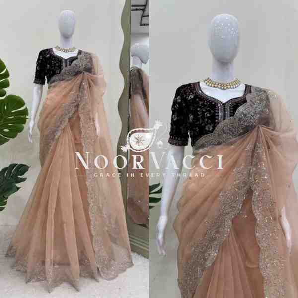 Elegant Heavy Organza Silk Designer Saree with Thread & Sequence Work - Image 2