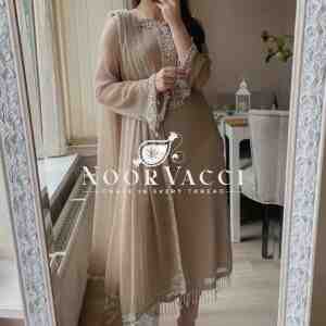 Faux Georgette Handworked Top and Pant Set with Dupatta