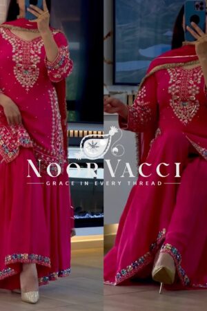 Shop Heavy Chinon Embroidered Sharara Plazo Set with Dupatta