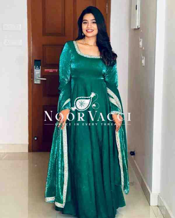 Heavy Designer Party Wear Gown & Dupatta Set with Multy Thread Embroidery Sequence Work - Image 2