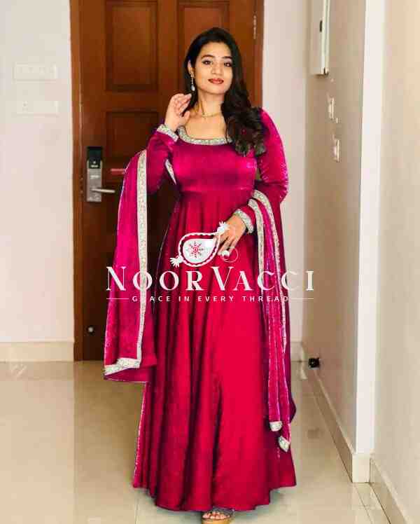Heavy Designer Party Wear Gown & Dupatta Set with Multy Thread Embroidery Sequence Work - Image 2