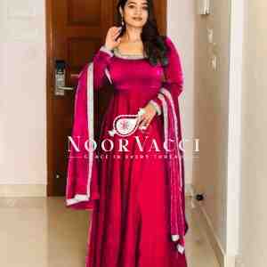Heavy Designer Party Wear Gown & Dupatta Set with Multy Thread Embroidery Sequence Work