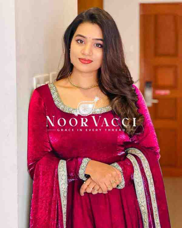 Heavy Designer Party Wear Gown & Dupatta Set with Multy Thread Embroidery Sequence Work - Image 3