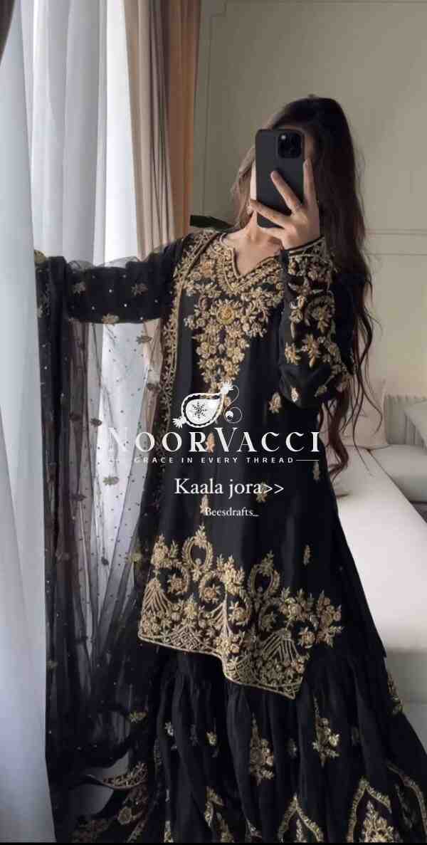 Natural Crepe Embroidered Sharara Plazo Set with Dupatta - Image 5