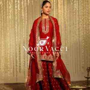 Chinon Silk Lehenga Set with Thread & Sequence Embroidery