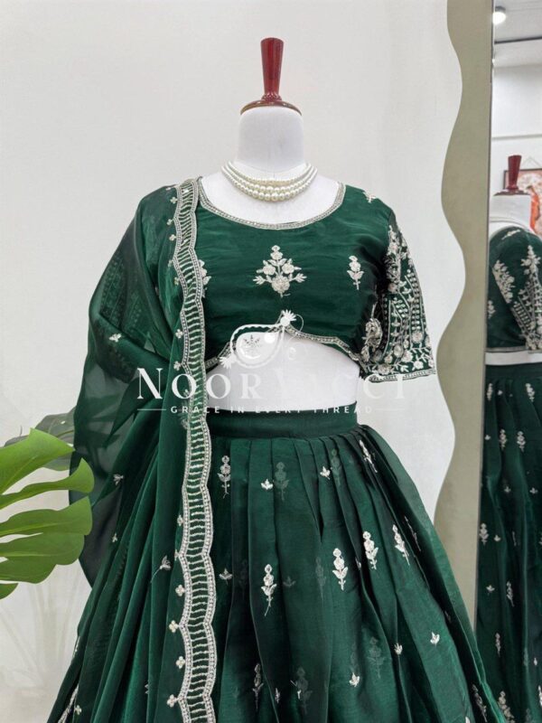 Buy Jimi Choo Semi-Stitched Lehenga with Thread & Sequence Work - Image 7