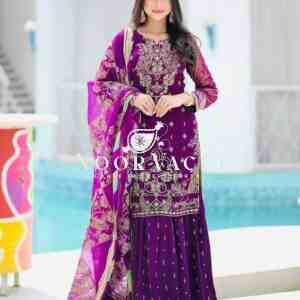 Fox Georgette Embroidered Palazzo Set with Dupatta