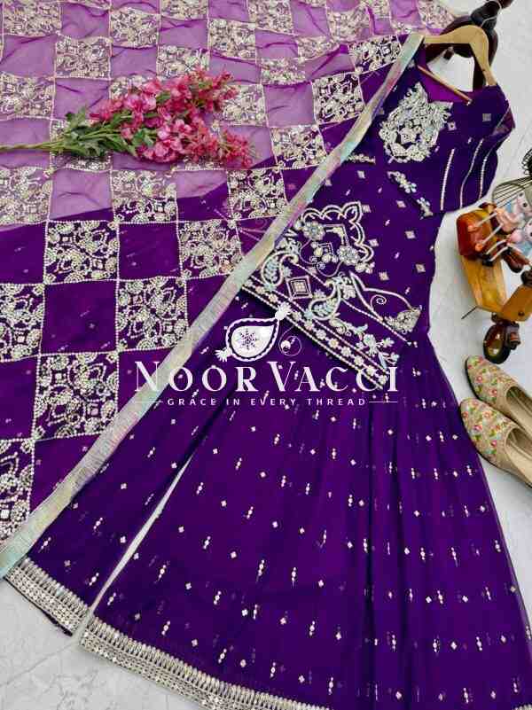 Fox Georgette Embroidered Palazzo Set with Dupatta - Image 9