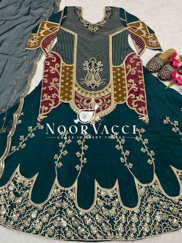 Natural Crepe Silk Embroidered Top Lehenga Set with Organza Dupatta - Image 10